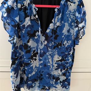 Sugarlips Blue and Black Blouse Elegant Top